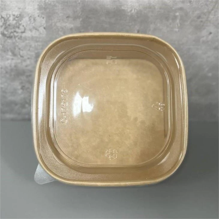 square kraft bowls with lids