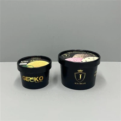 Паперові ванночки з кришками для морозива 8 унцій